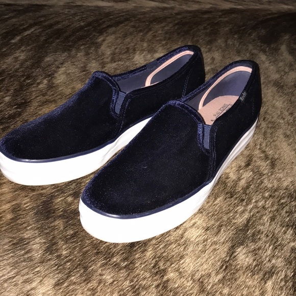 keds navy slip on sneakers